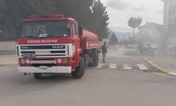 Dodurga'da yangın çıkan  otomobilde hasar oluştu