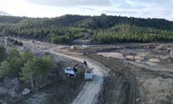 Çorum Barajı çevresinde  yol genişletme çalışması