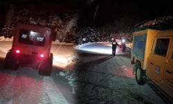 Çatak Tabiat Parkı'na çıkan aile karda mahsur kaldı