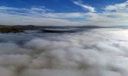 İlçedeki sis dron ile görüntülendi