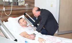 Kazada yaralan personele geçmiş olsun ziyareti