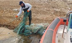 Çorum Barajı’nda 600  metre ağ yakalandı