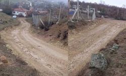 Narlık’ta mezarlık yolu çamur deryası