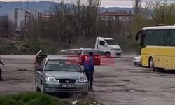 Çekiciyle drift atan sürücü şok etti! İşte o anlar