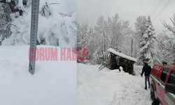 Çorum'un o köyünde kar kalınlığı 30 santime ulaştı!