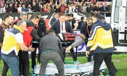 Tribünde fenalaşan taraftar hastaneye kaldırıldı