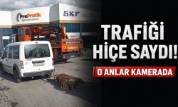 Trafiği hiçe saydı! O anlar kamerada