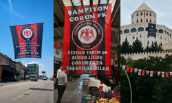 Çorum FK'lı taraftarlar Ankara'yı bayraklarla süslediler