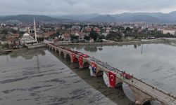 103 metrelik Türk  bayrağıyla yürüdüler