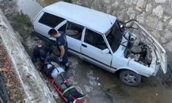 Önce otomobile çarptı, sonra dereye düştü!