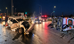 Çorum’da ambulans ile otomobil çarpıştı: 6 yaralı