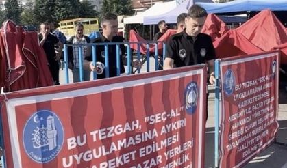 "Seç-al" kuralına uymayan pazar esnafının tezgahı kapatıldı