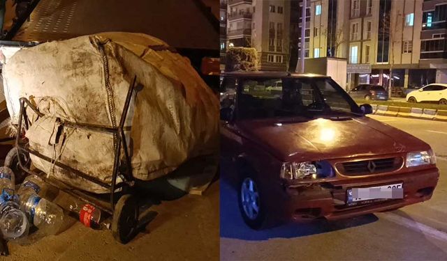 Kağıt toplarken otomobil çarptı