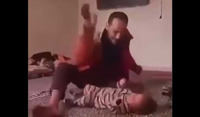 Çocuğunu darp eden  cani baba tutuklandı