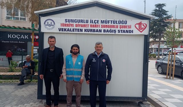 Sungurlu’da kurban  bağışı standı kuruldu