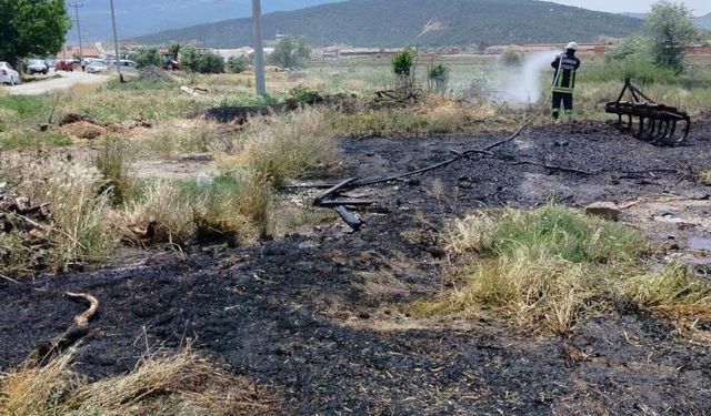 Çorum'da korkutan arazi yangını