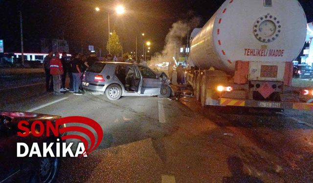 Otomobil ile akaryakıt tankeri çarpıştı: 1 ölü