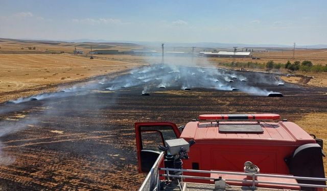 Çorum’da 150 balya ve 20 dönüm tarla yanarak küle döndü