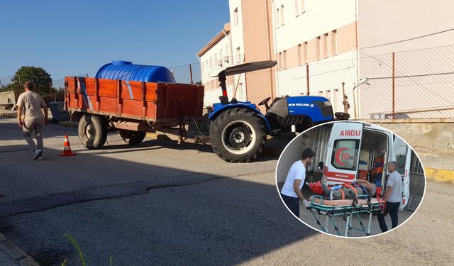 Bacağının üzerinden traktör geçti