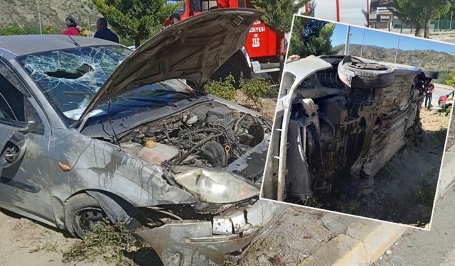 Çorum'da otomobil takla attı: 2 yaralı