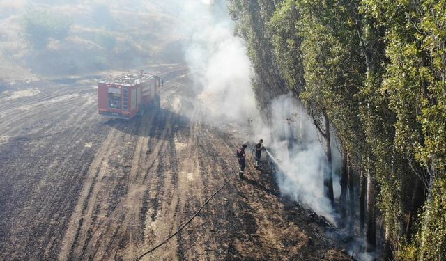 Çorum'da tarlada çıkan yangın kontrol altına alındı, 1 kişi yaralandı
