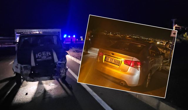 Otomobil ile kamyonet çarpıştı 2 yaralı