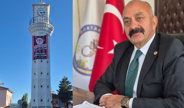 Ortaköy Saat Kulesi’ne Çorum FK bayrağı asıldı