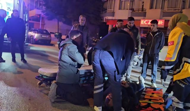 Çorum’da motosiklet devrildi sürücü yaralandı