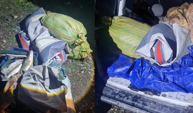 Kaçak balık avı yapan şahıslar  fotokapana yakalandı