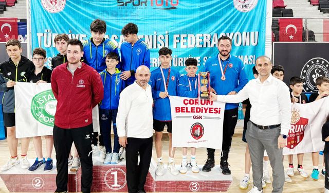 Çorum Belediyespor’un  raketleri Türkiye üçüncüsü