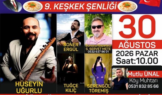 Gökgözler keşkek şenliğine Hüseyin Uğurlu katılacak