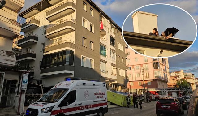 Çorum’da binanın çatısına çıkan kişi ekipleri harekete geçirdi