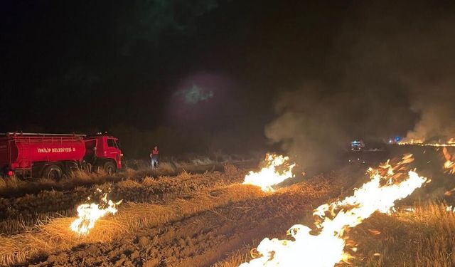 İskilip'te anız yangınlarında 20 bin  dekar arazi zarar gördü