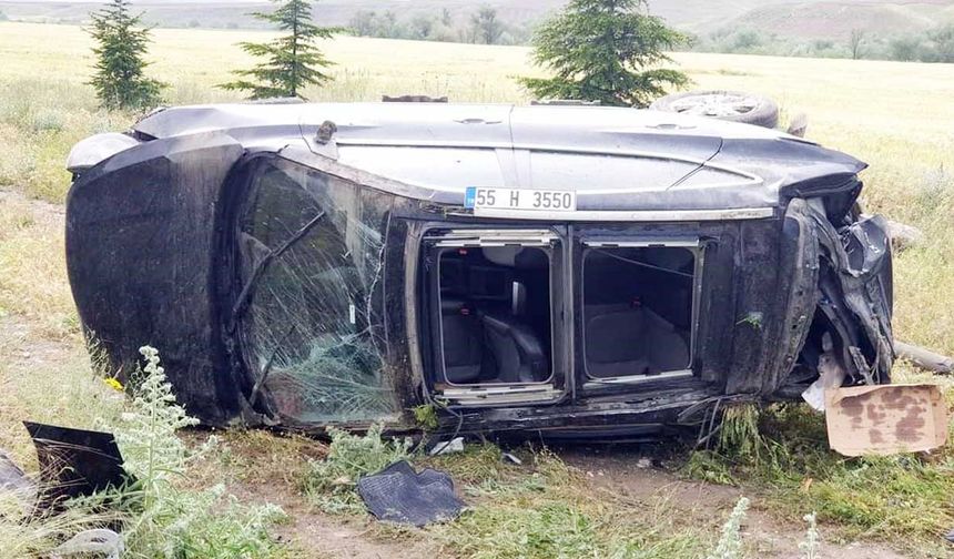 Kontrolden çıkan otomobil tarlaya devrildi: 2 yaralı