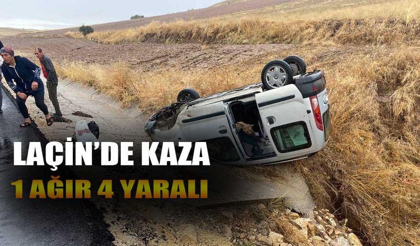 Laçin'de kaza 1'i ağır 4 yaralı