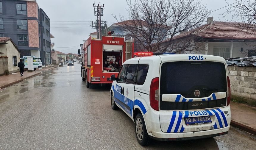 Çorum'da kömürlük yandı