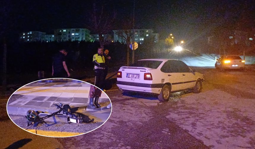 Otomobil ile elektrikli  scooter çarpıştı: 1 yaralı