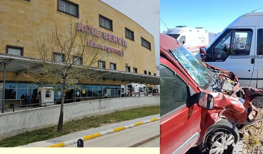 Tarım işçilerini taşıyan minibüs kaza yaptı: 13 yaralı
