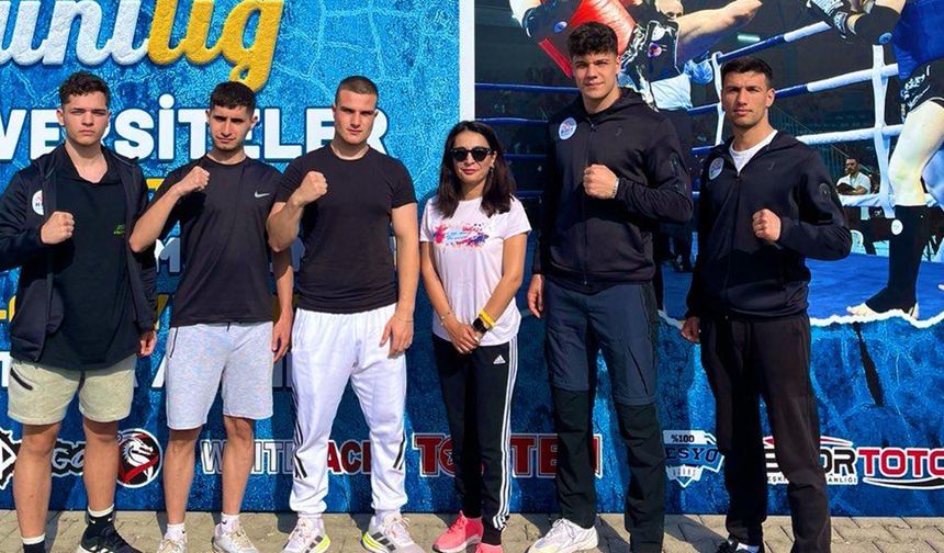 Üniversiteli muay thaicilerden 1 altın, 2 gümüş, 1 bronz madalya