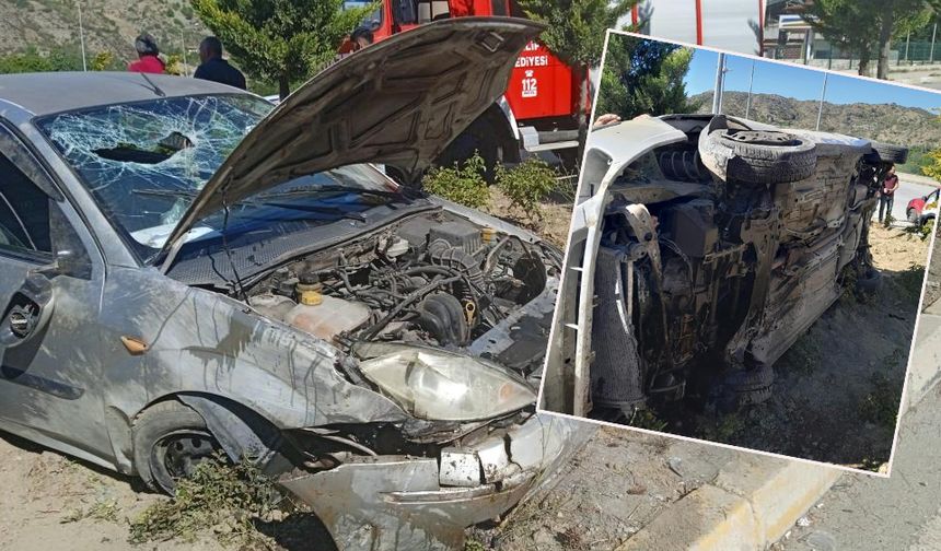 Çorum'da otomobil takla attı: 2 yaralı