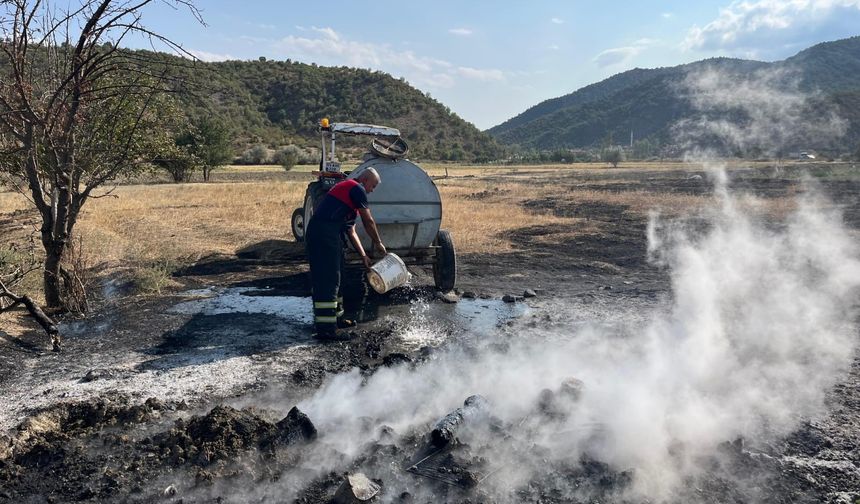 Tarlada çıkan  yangın söndürüldü