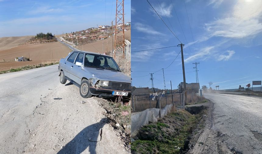 Yaşlı çiftin aracına çarpıp kaçtı