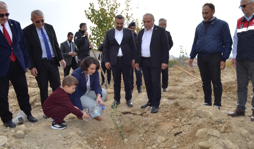 60 meyve fidanı toprakla buluşturuldu