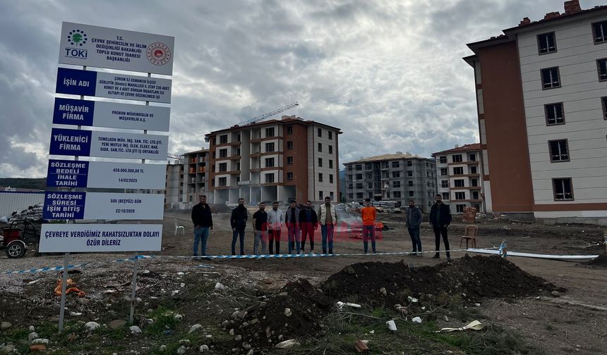 Çorum’da 5 aydır maaş alamayan TOKİ çalışanları eylem başlattı