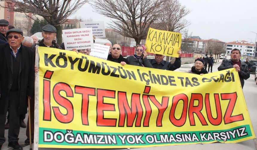 180 metreye taş ocağı tepkisi:   Karakaya köylüleri  mahkeme önünde