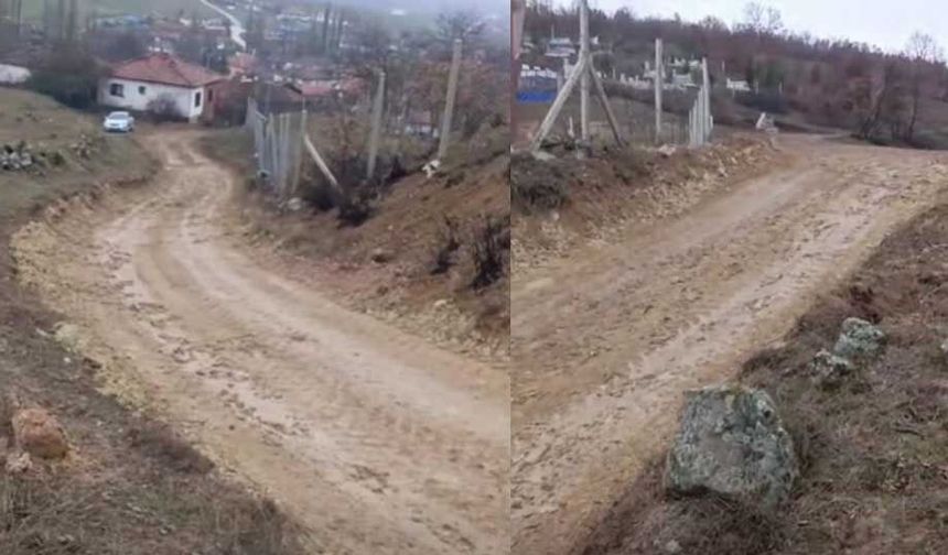50 yıldır aynı dert! O köy yolu çamur deryası