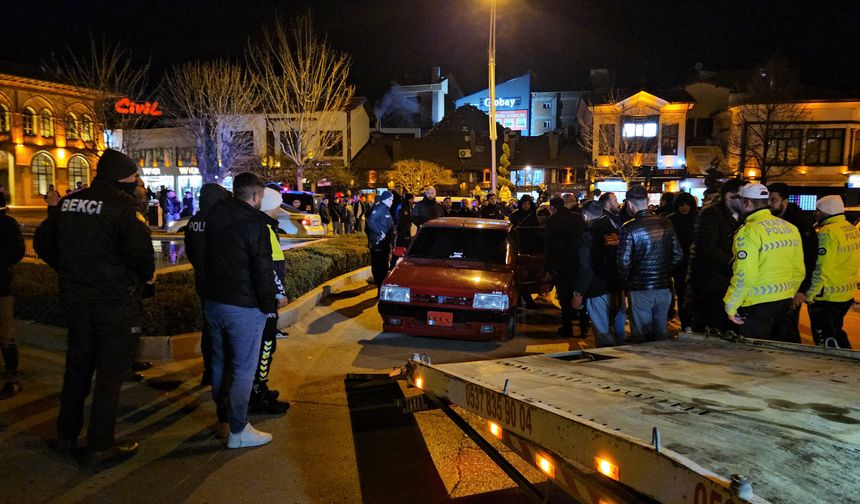 Kontak kapatan sürücüler ile polis arasında gerginlik