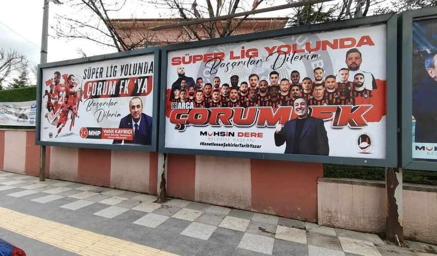 Sungurlu'dan Çorum FK'ye Süper Lig yolunda pankartlı destek