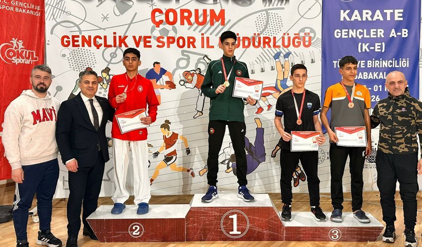 Çorumlu karateci Furkan  Algutlu Türkiye ikincisi