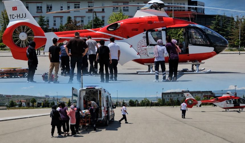 Çorum'da helikopter ambulans balkondan düşen 5 yaşındaki çocuk için havalandı